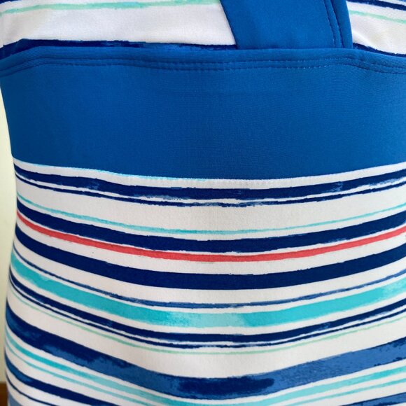 Cabana Life women's size small multi color striped v-neck one piece swimsuit - Picture 8 of 10